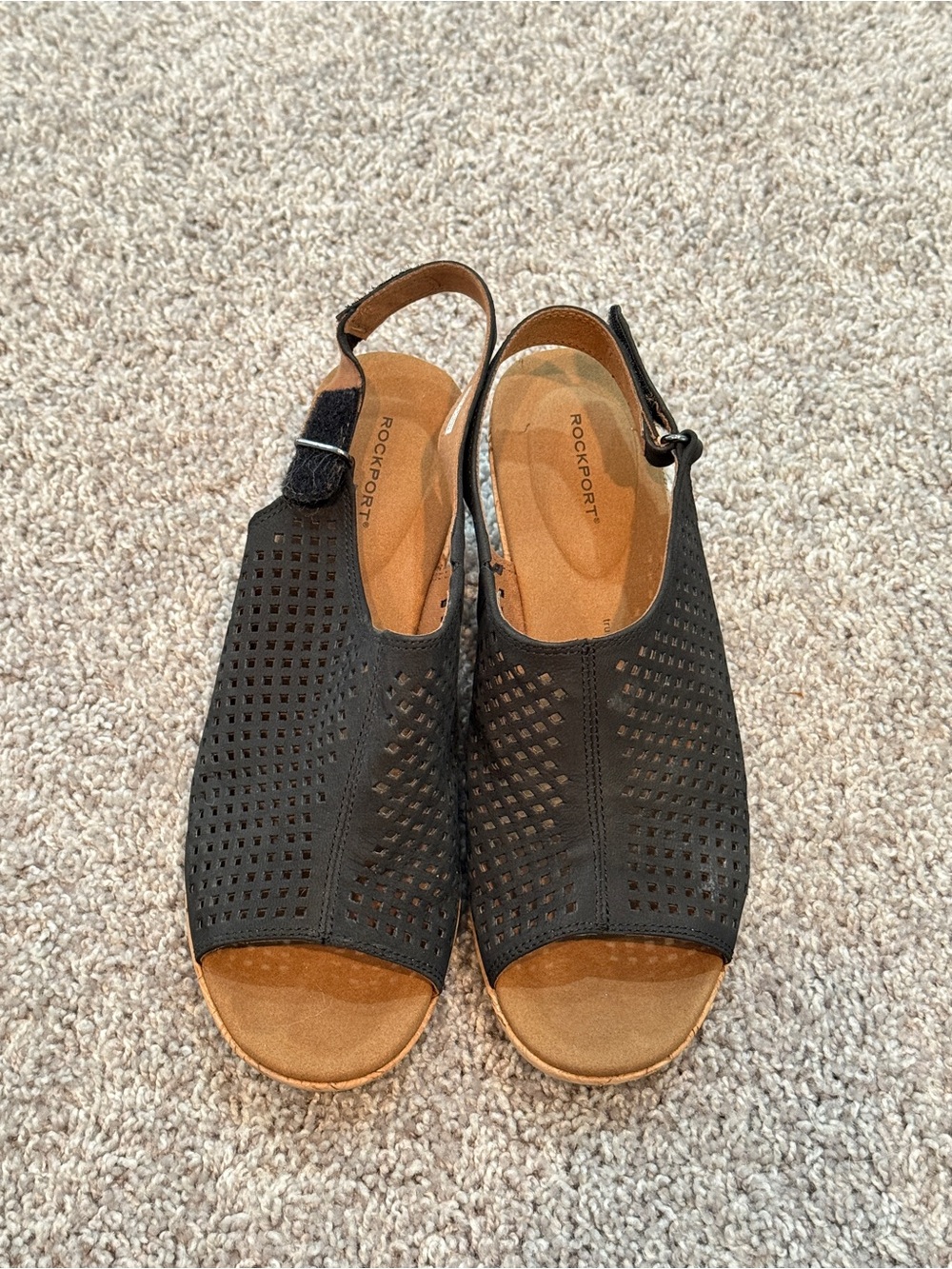 Rockport Wedge Sandals Black Size 9